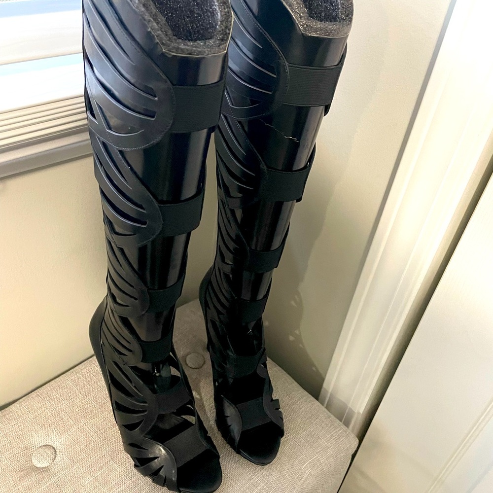 SOLD - Privately. Never Worn - Peep Toe High Heel Strappy Boot